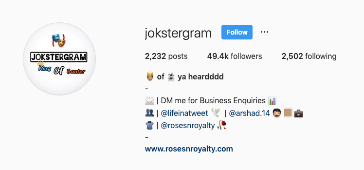 Jokstergram Instagram Account