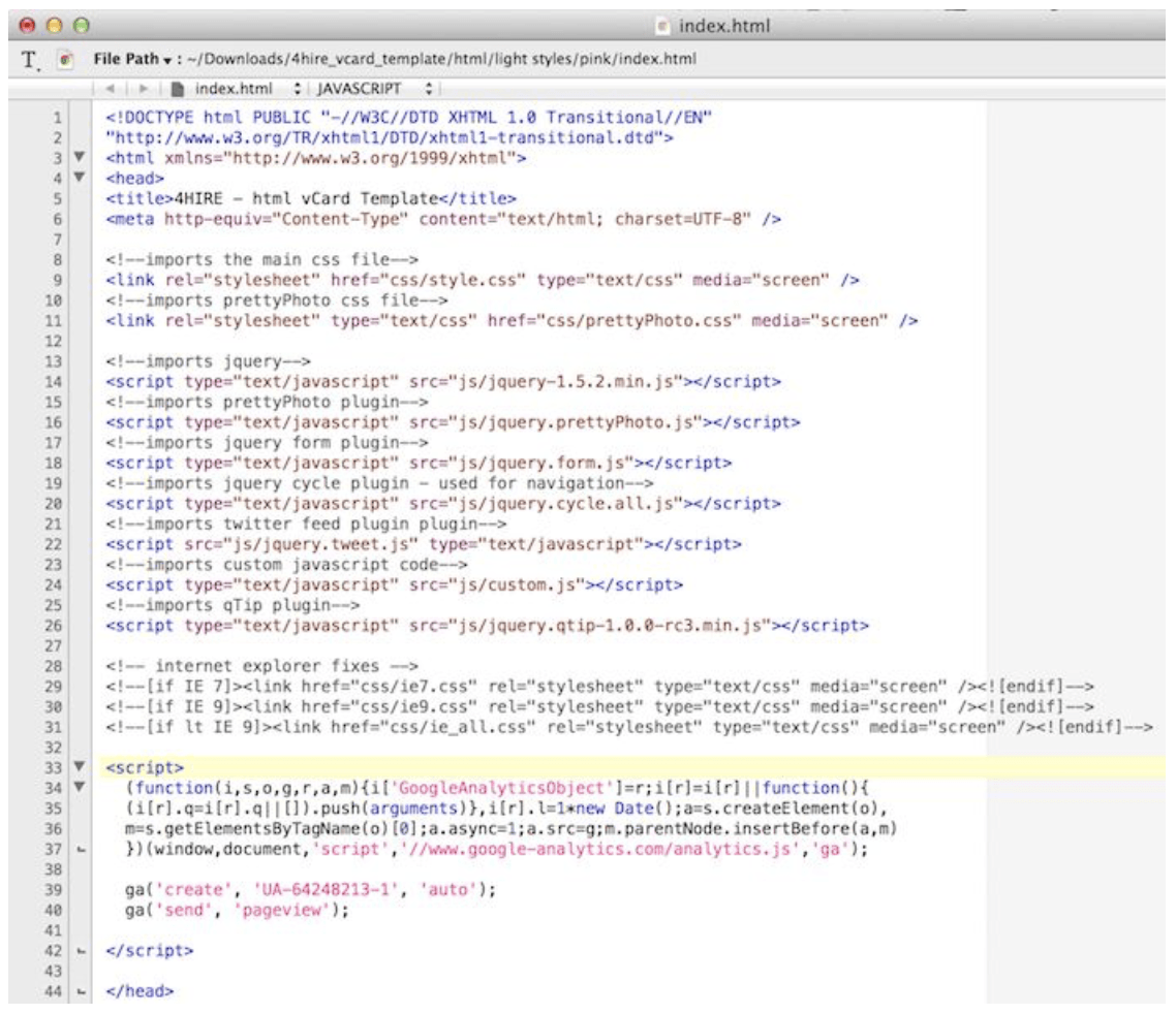 google analytics tracking code