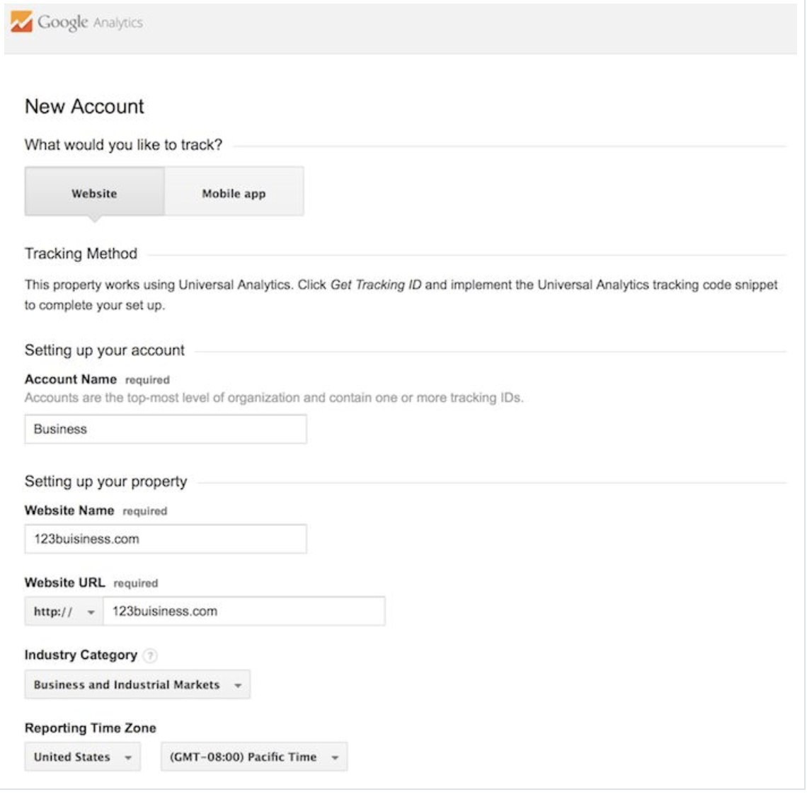 google analytic setup