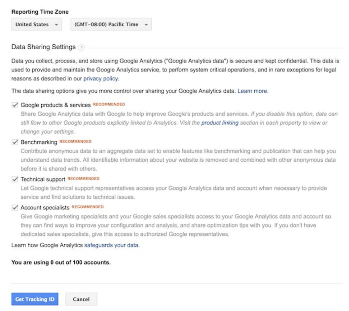 share google analytic data