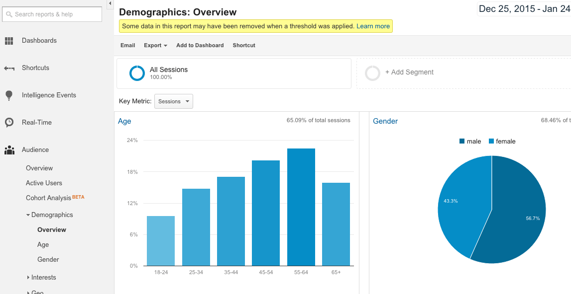 demographic breakdown google analytics