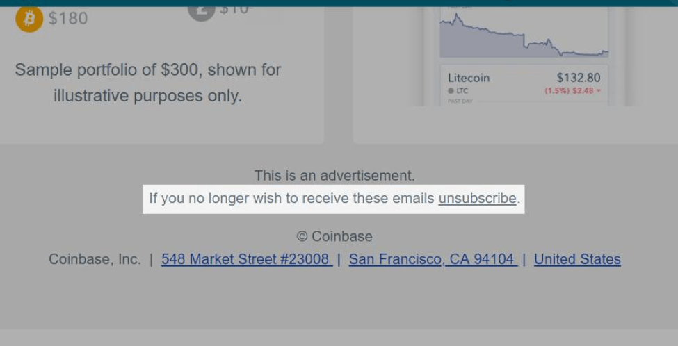 email opt-out option