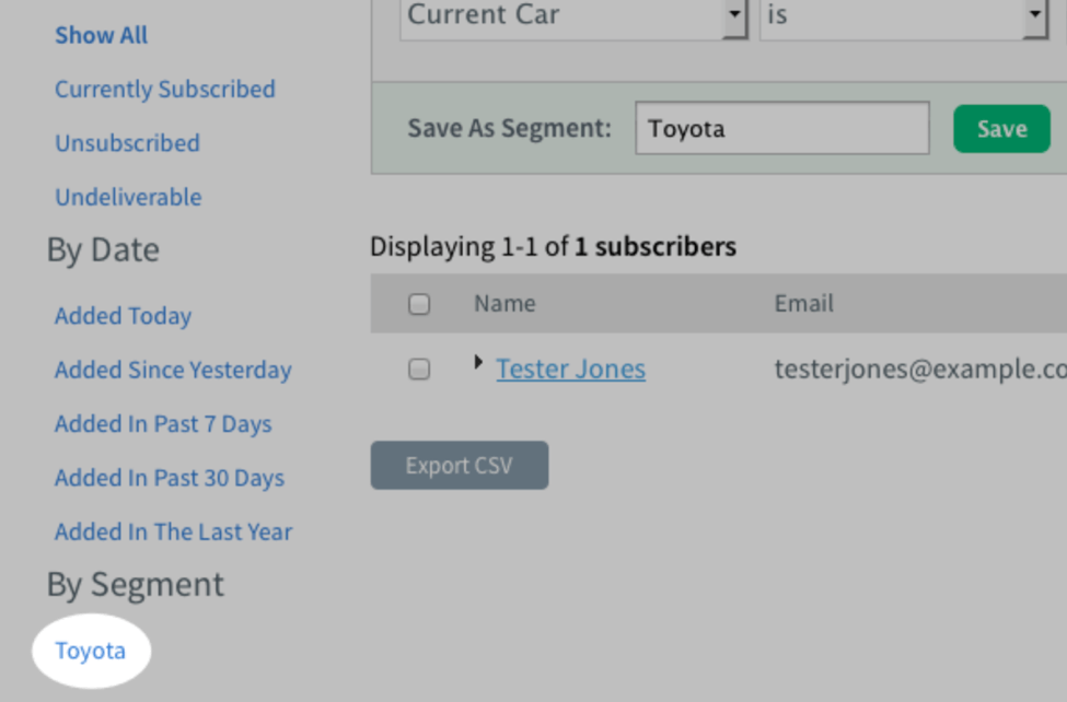 AWeber list segmentation