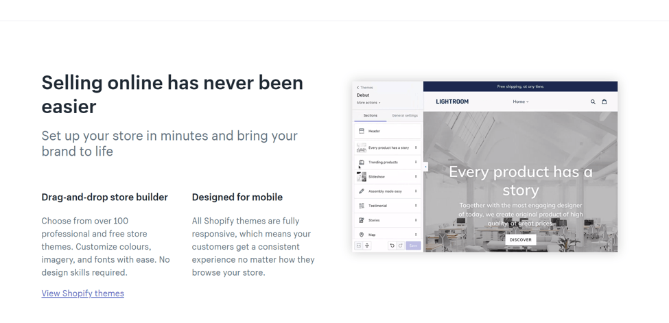 Shopify for blogging