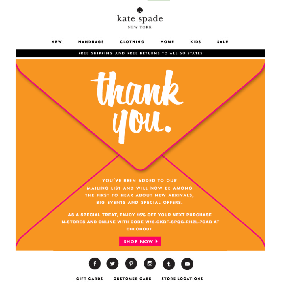 welcome emails